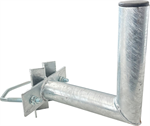 Anténní držák na stožár "L", délka 20cm, výška 20cm, průměr 42mm, třmen 100mm, žárový zinek