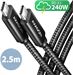 AXAGON BUCM2-CM25AB, USB-C napájecí kabel, 240W PD, 2.5m