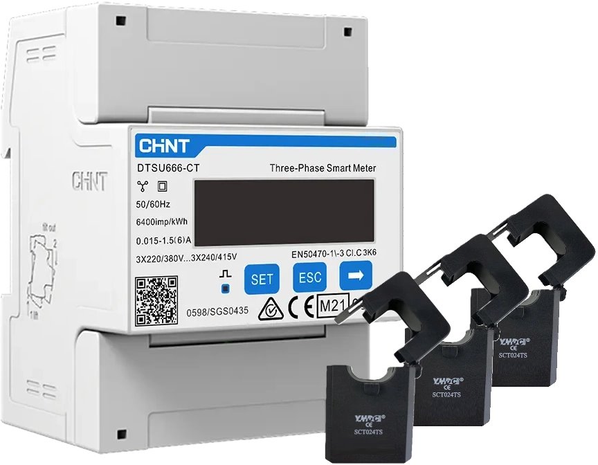 Chint Smartmeter DTSU666-CT, 3 fázový, 100A cívky