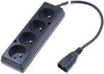 Conexpro kabelová redukce z UPS (IEC C14) na 4x 230V FR zásuvky, kabel 30 cm