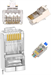 Conexpro průchozí konektor RJ45 FTP, CAT5E, zemnící PIN, Wire Cross