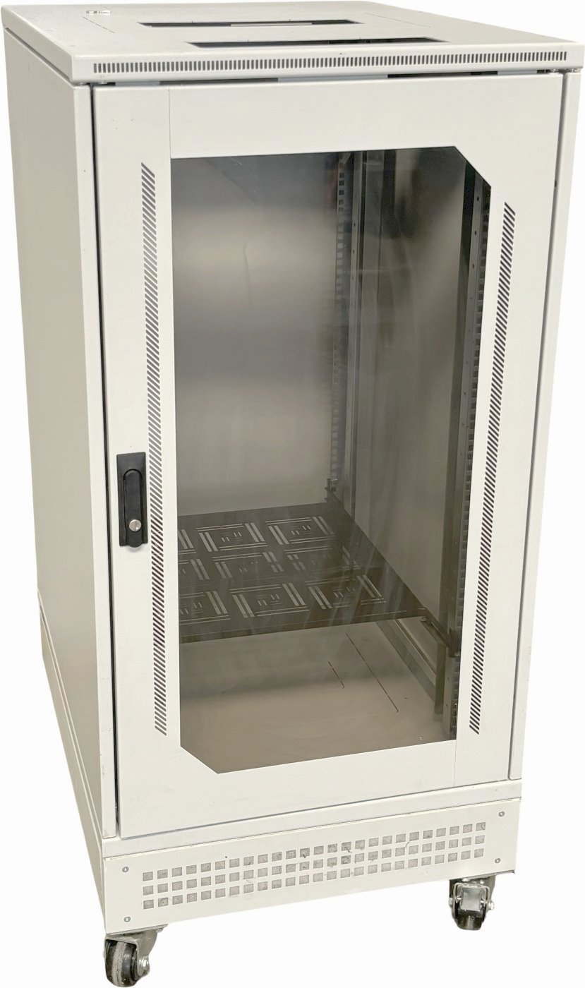 CONTEG 19" stojanový rozvaděč s podstavcem 21U/800mm, skleněné dveře, šedý, použitý