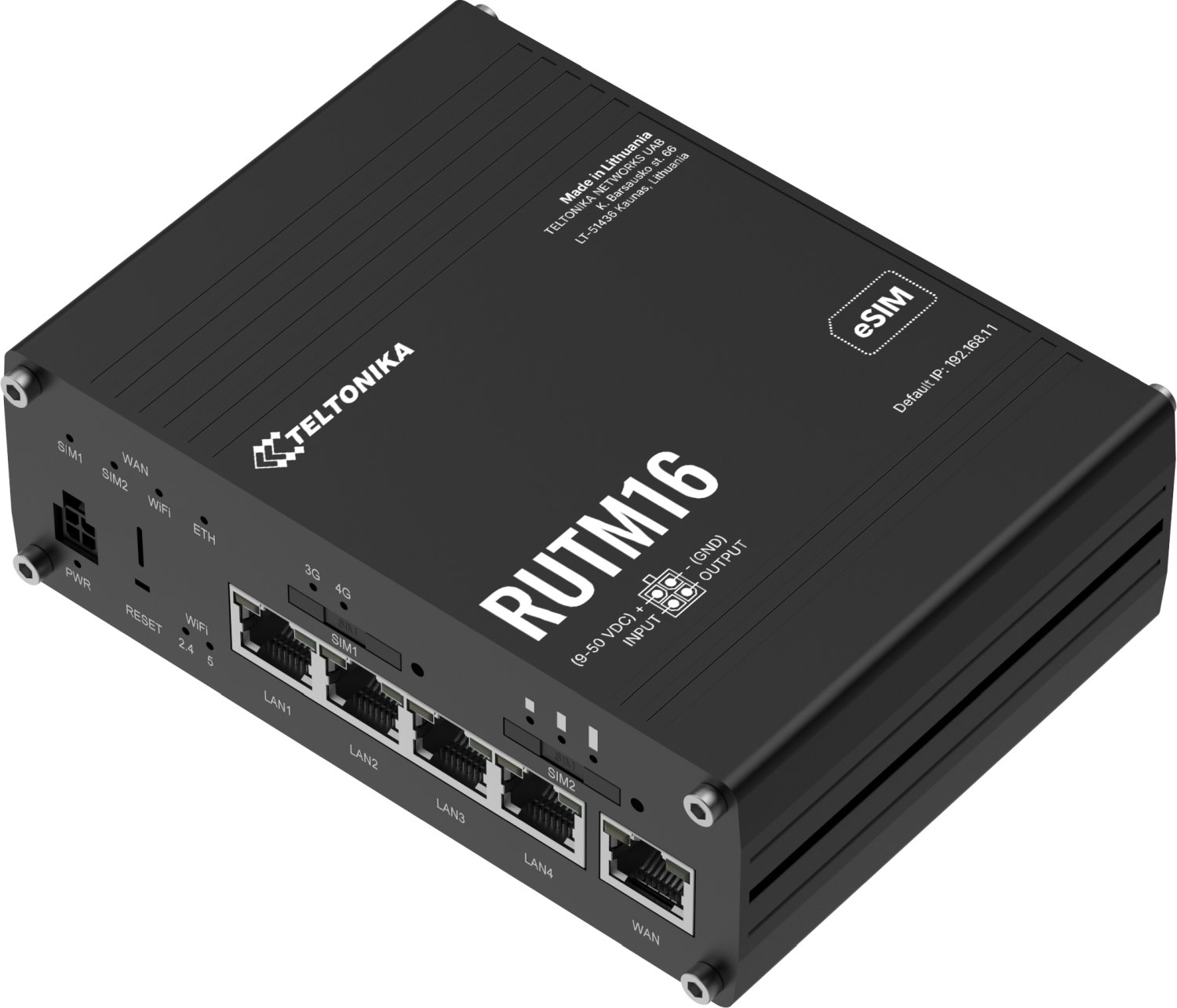 Teltonika RUTM16 Industrial LTE Wi-Fi Router, GPS
