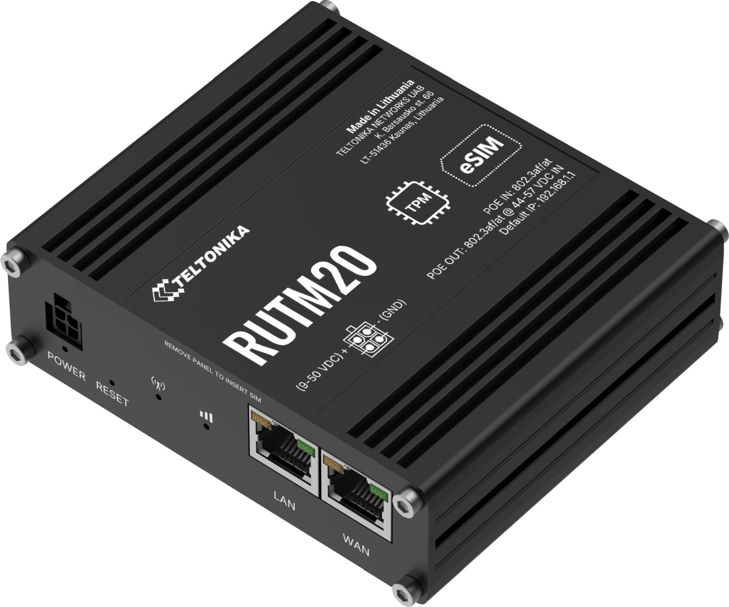 Teltonika RUTM20 Industrial 5G Wi-Fi Router, eSIM