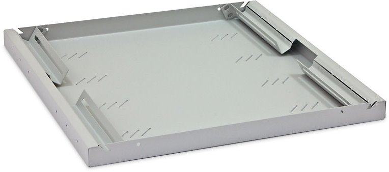 Triton shelf grid with perforation 1U/450mm, 19", load capacity 80kg, gray