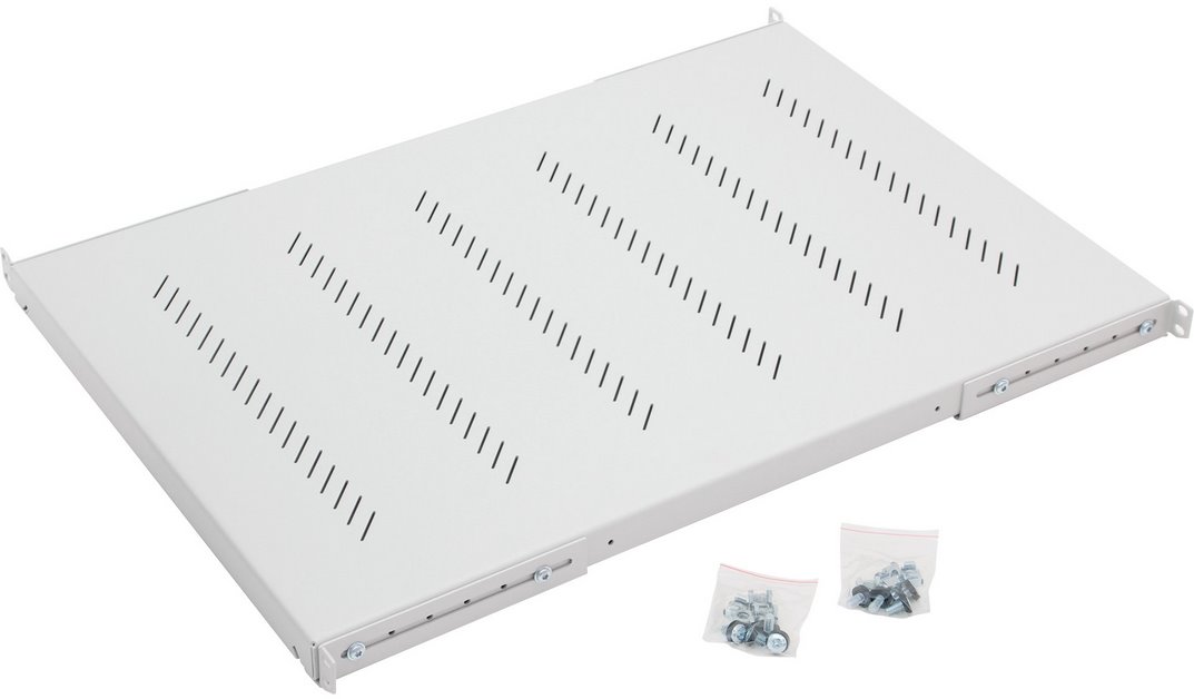 Triton shelf grid H4, 1U/750mm, 19", load capacity 150kg, gray