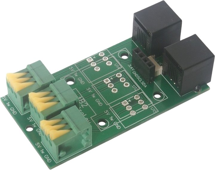 Tinycontrol tB2 Expansion Board with 1-Wire and 3x Terminal, I2C for LAN Controller LK3