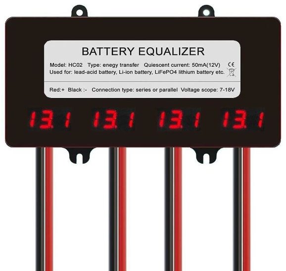 Battery balancer HC02 for 4 batteries 7.4–14.8V in series