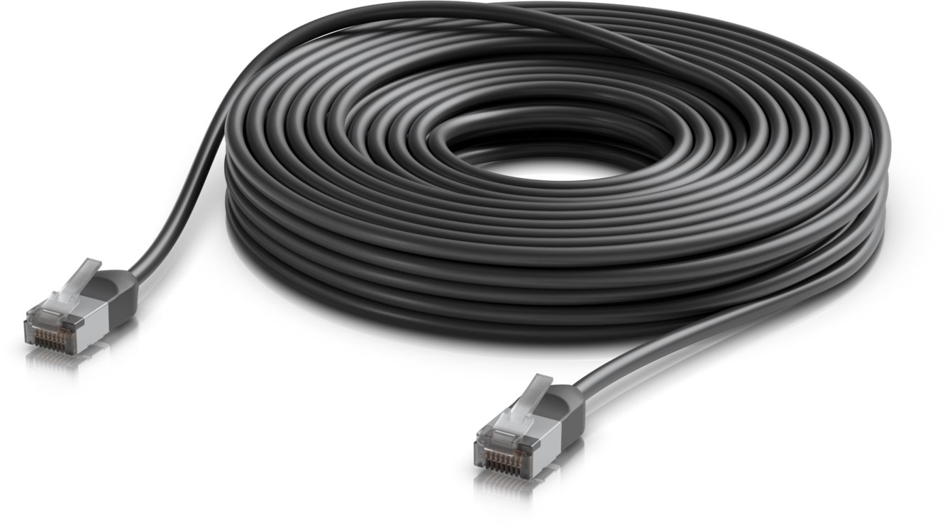 Ubiquiti UniFi outdoor premium Cat6A patch cable, 15m, black