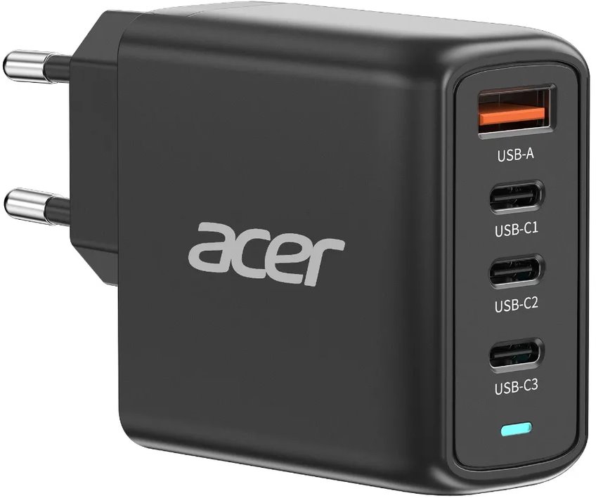 ACER USB Charger, 100W PD3.0 GaN, 3x USB-C + 1x USB-A