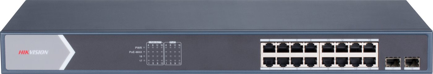 Hikvision DS-3E0518P-E/M PoE switch, 16x PoE, 125W