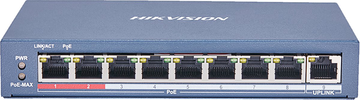 Hikvision DS-3E0109P-E(C) PoE switch, 8x PoE, 115W