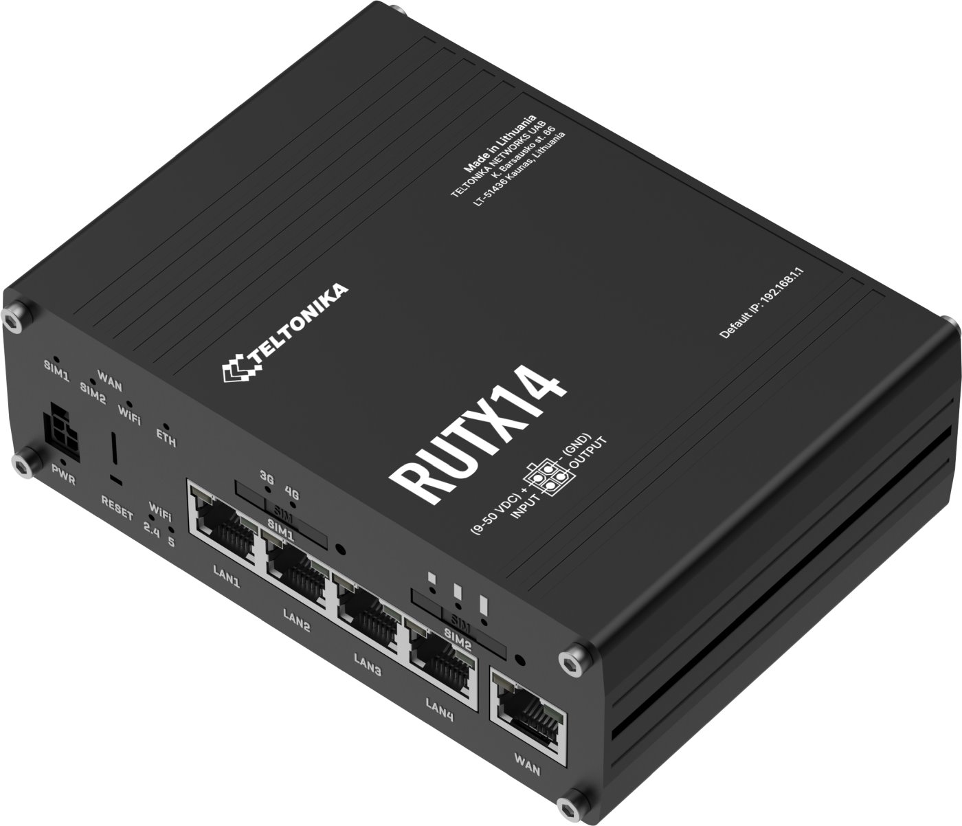 Teltonika RUTX14 Industrial cellular LTE Router, GPS, BT, eSIM