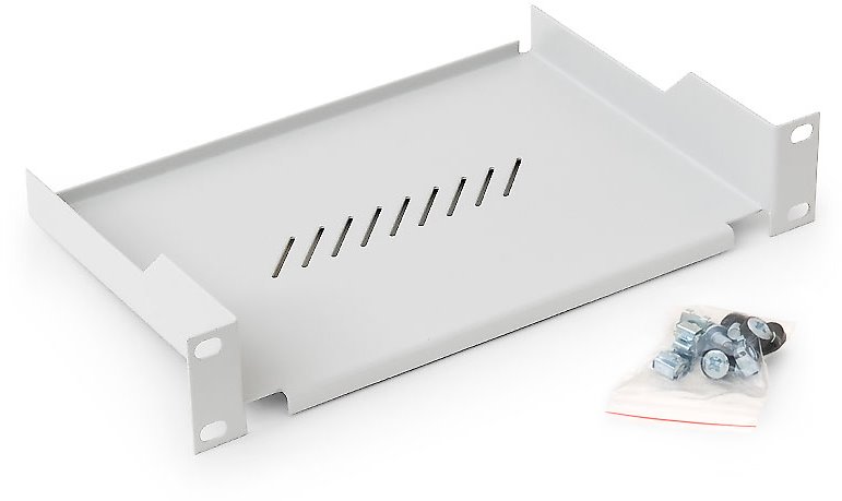 Triton shelf with perforation 1U/150mm, 10", load capacity 10kg, gray