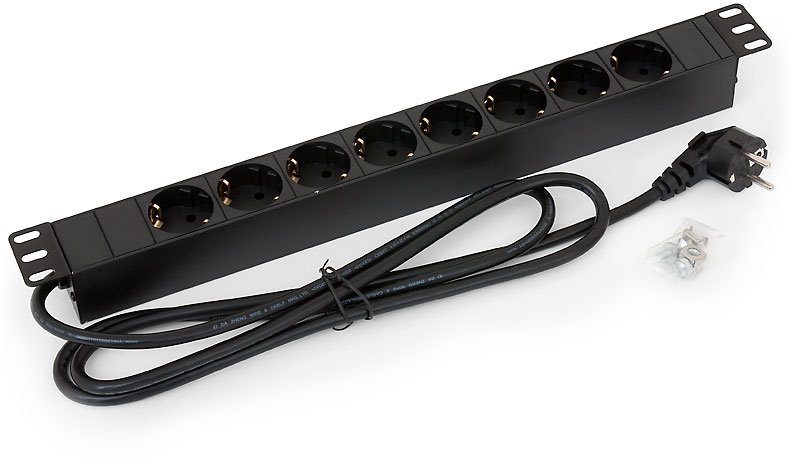 Triton distribution panel RAB-PD-X02-A1, 19", 8x 230V (type F), 2m cable