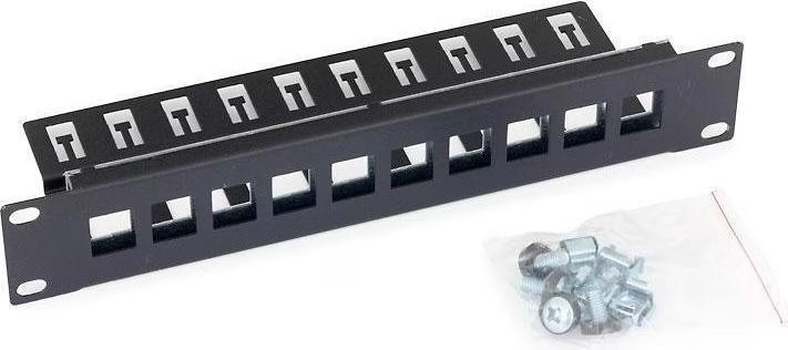 Triton RAB-PP-X03-C1, 10" modular empty patch panel, 10 ports, 1U, black