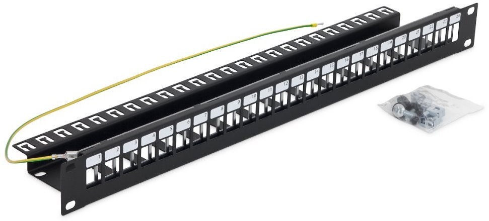 Triton RAB-PP-X10-A1, 19" modular empty patch panel, 24 ports, 1U, black