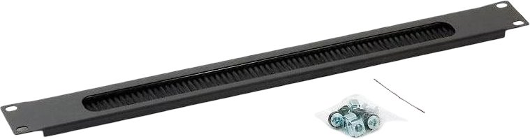 Triton pass-through panel with brush, 1U, 19", black