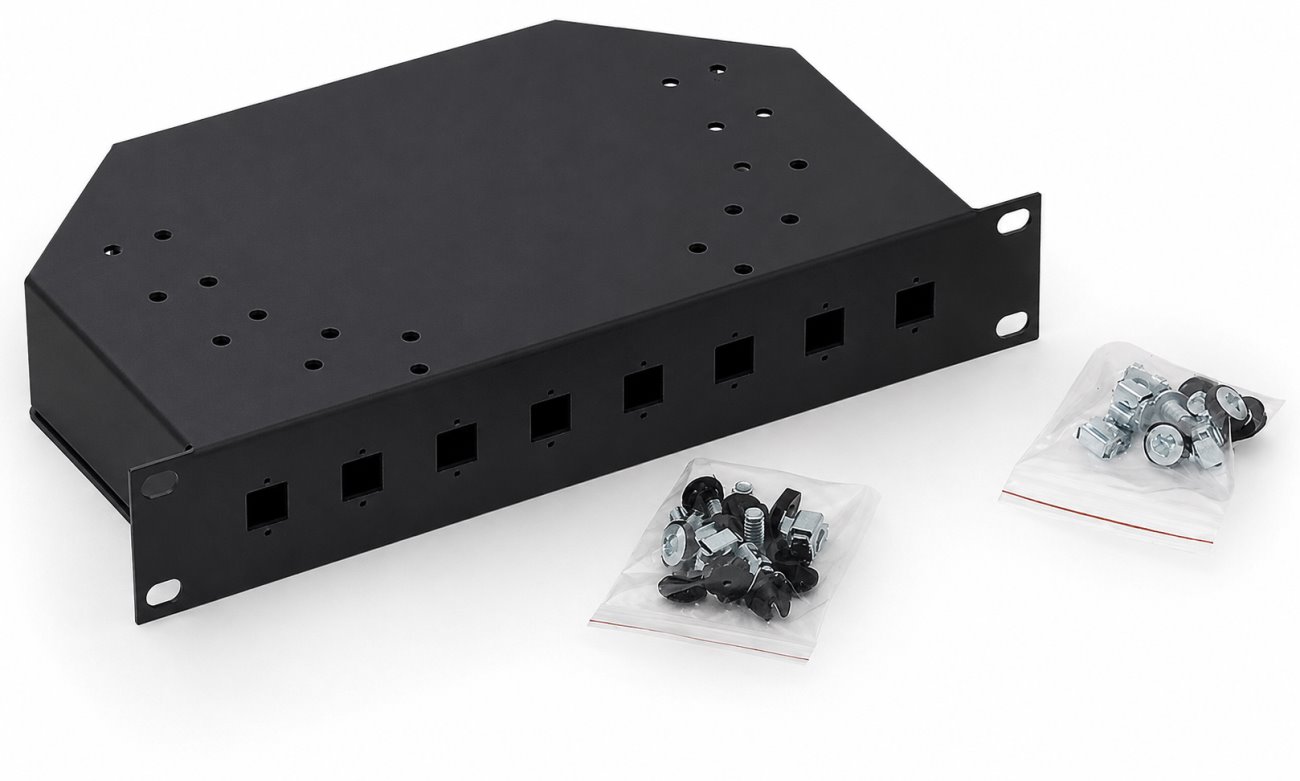Triton optical fiber patch panel for 8x SC connector RAB-FO-X01-C2, 1U, 10", black