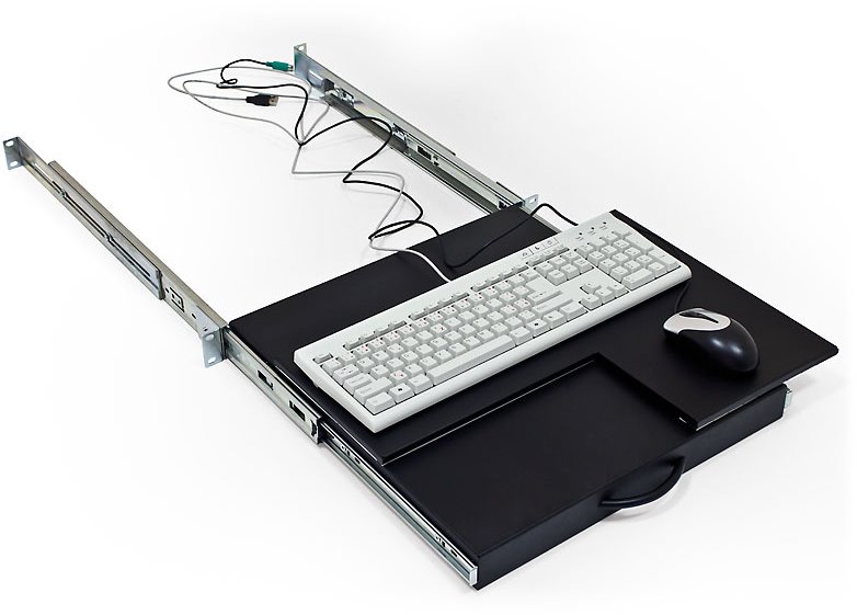 Triton sliding keyboard shelf, 19", height 60 mm, 30 kg load capacity, black