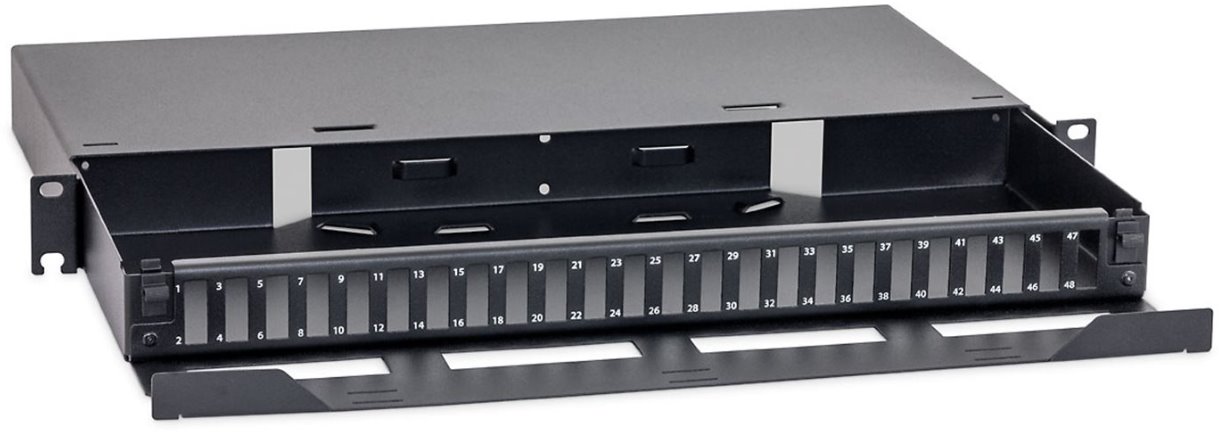 Triton optical fiber patch panel for 24x SC duplex connector RAB-FO-X67-A1, 1U, 19", black