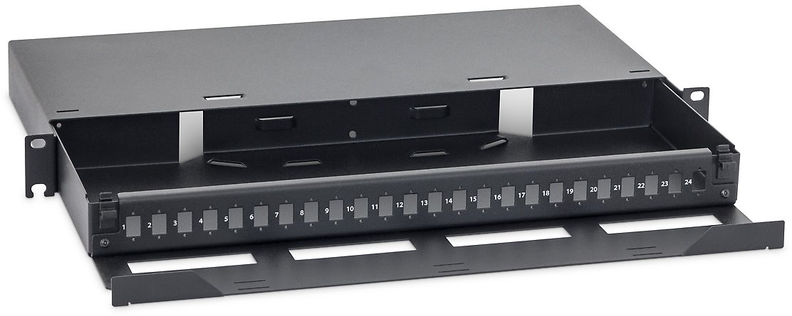 Triton optical fiber patch panel for 24x SC simplex connector RAB-FO-X74-A1, 1U, 19", black