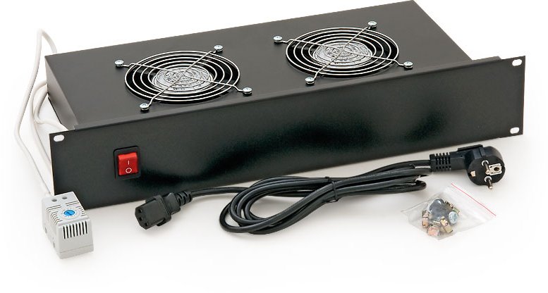 Triton horizontal ventilation unit with thermostat RAB-CH-X01-A1, 230V/30W, 2x fans, black