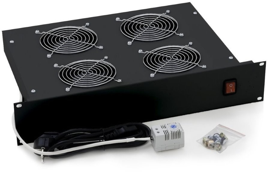 Triton horizontal ventilation unit with thermostat RAB-CH-X02-A1, 230V/60W, 4x fans, black