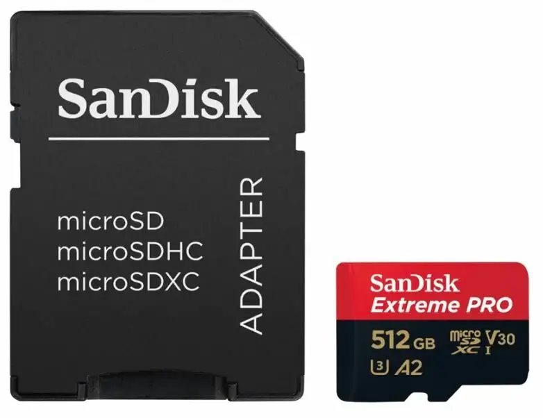 SanDisk Extreme PRO Micro SDXC 512GB + SD adapter
