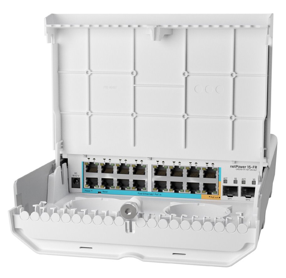 MikroTik CRS318-1Fi-15Fr-2S-OUT, netPower 15FR reverse switch