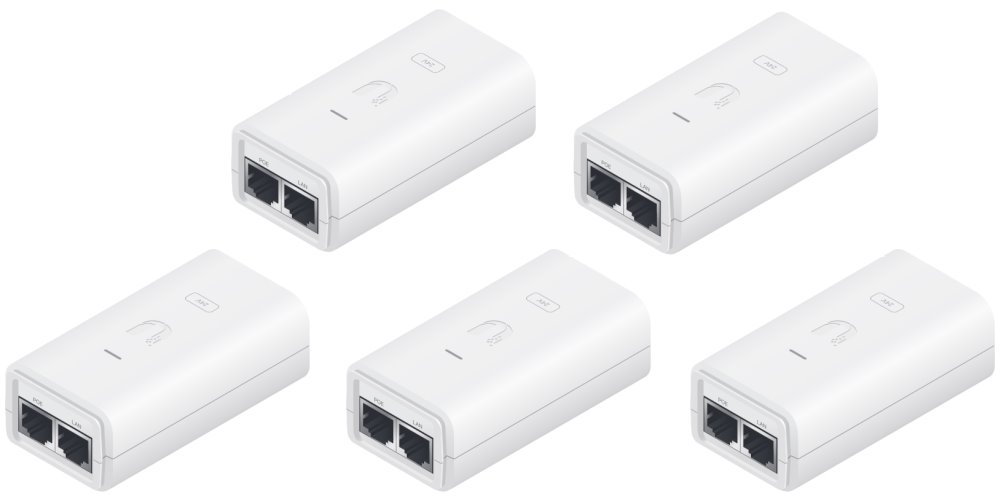 Ubiquiti POE-24-12W-5P Gigabit PoE Injector, 24V/0,5A, 12W, white, 5 pack
