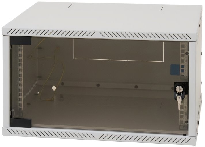 Rack Triton 19" 9U/400mm, FLAT-PACK (unfolded), glass door, gray