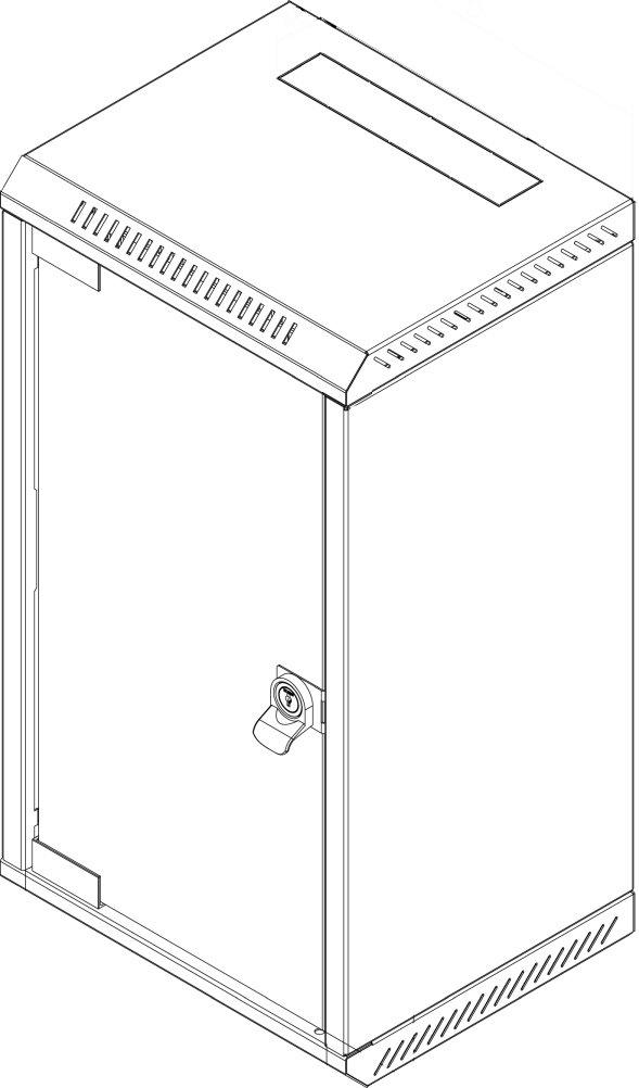 Rack Triton 10" (10U)/19"(5U) hybrid wall-mounted cabinet, 260 mm, metal door, grey