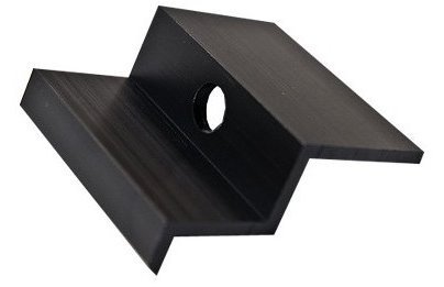 Aluminum end fixing of solar panel type Z, 41mm, black
