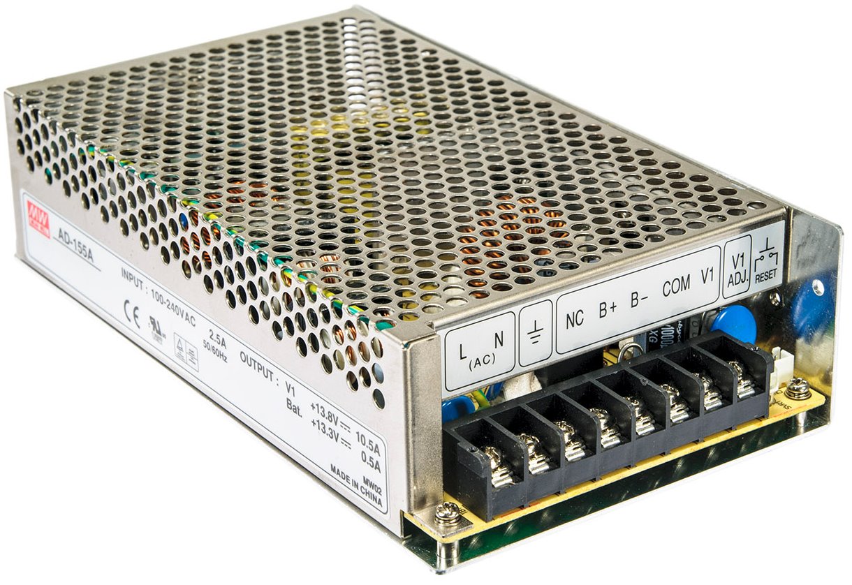 MEAN WELL AD-155A Industrial power supply with backup, 155W, 13.8V