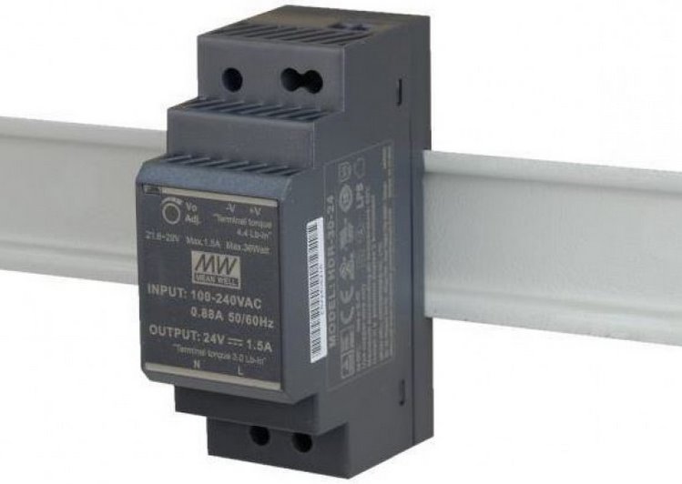 MEAN WELL HDR-30-24 Industrial power supply for DIN rail, 30W, 24V