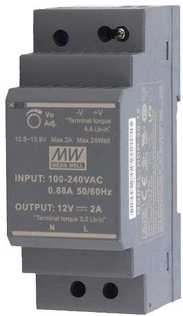 MEAN WELL HDR-30-12 Industrial power supply for DIN rail, 24W, 12V