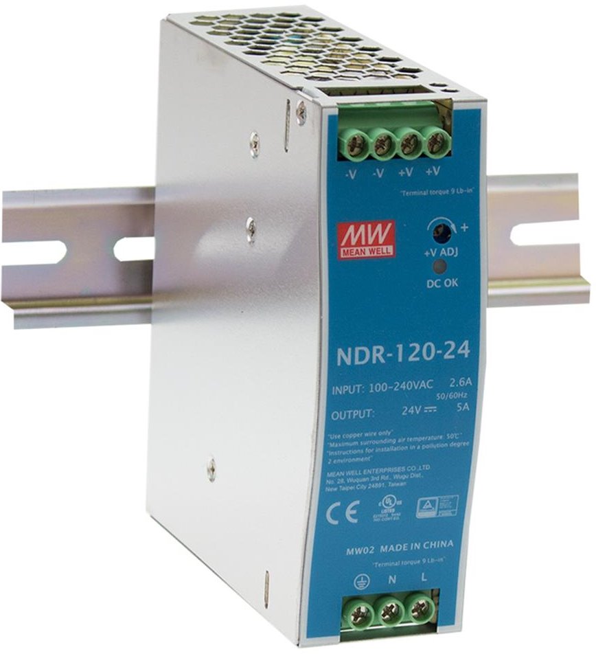 MEAN WELL NDR-120-48 Industrial power supply for DIN rail, 120W, 48V