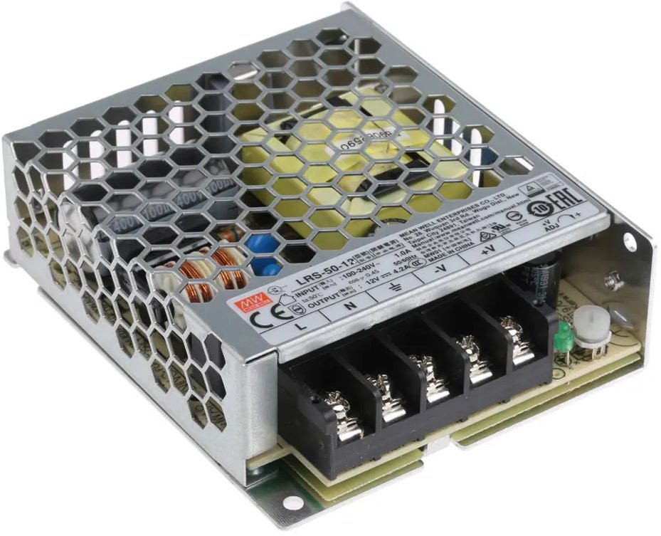 MEAN WELL LRS-50-12 Switching Power Supply, 50W, 12V