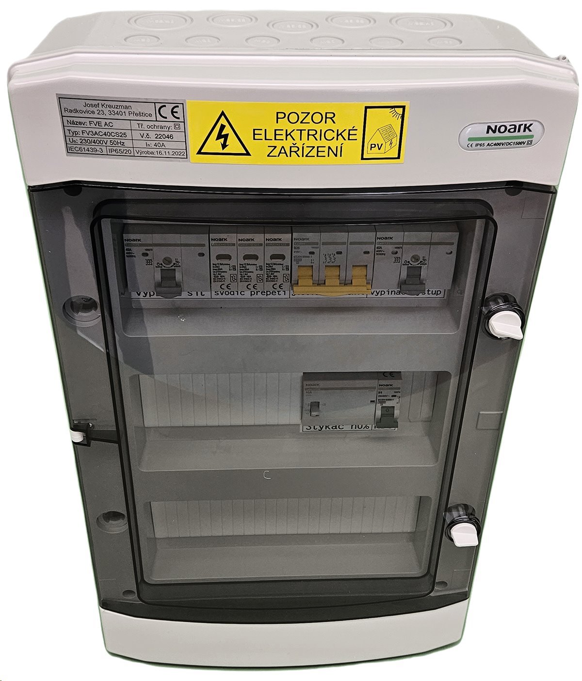 Electrical distribution box FV3AC40CS25. 3-phase, AC, 10KW