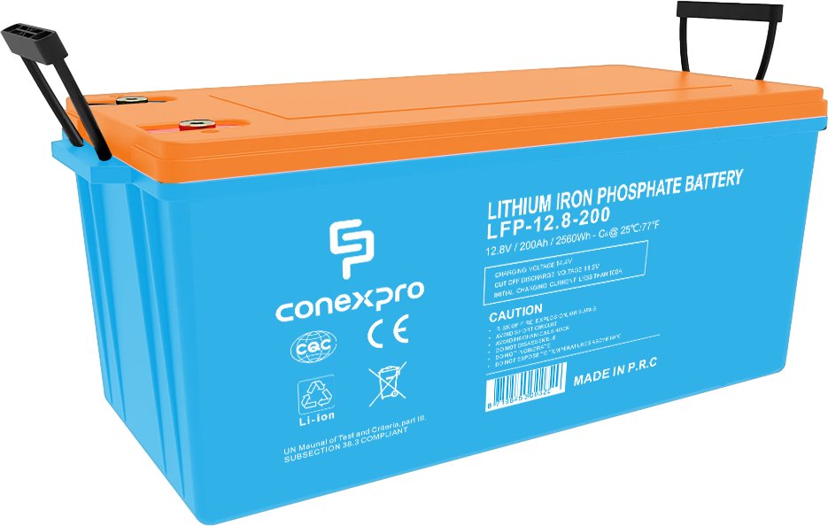 Conexpro battery LiFePO4, 12.8V, 200Ah, Smart BMS, Bluetooth
