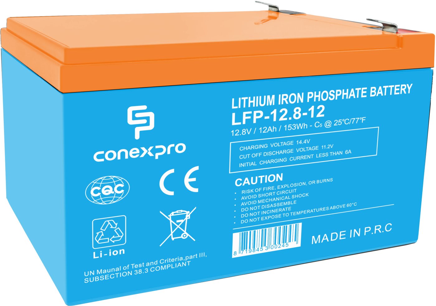 Conexpro battery LiFePO4, 12.8V, 12Ah, Smart BMS