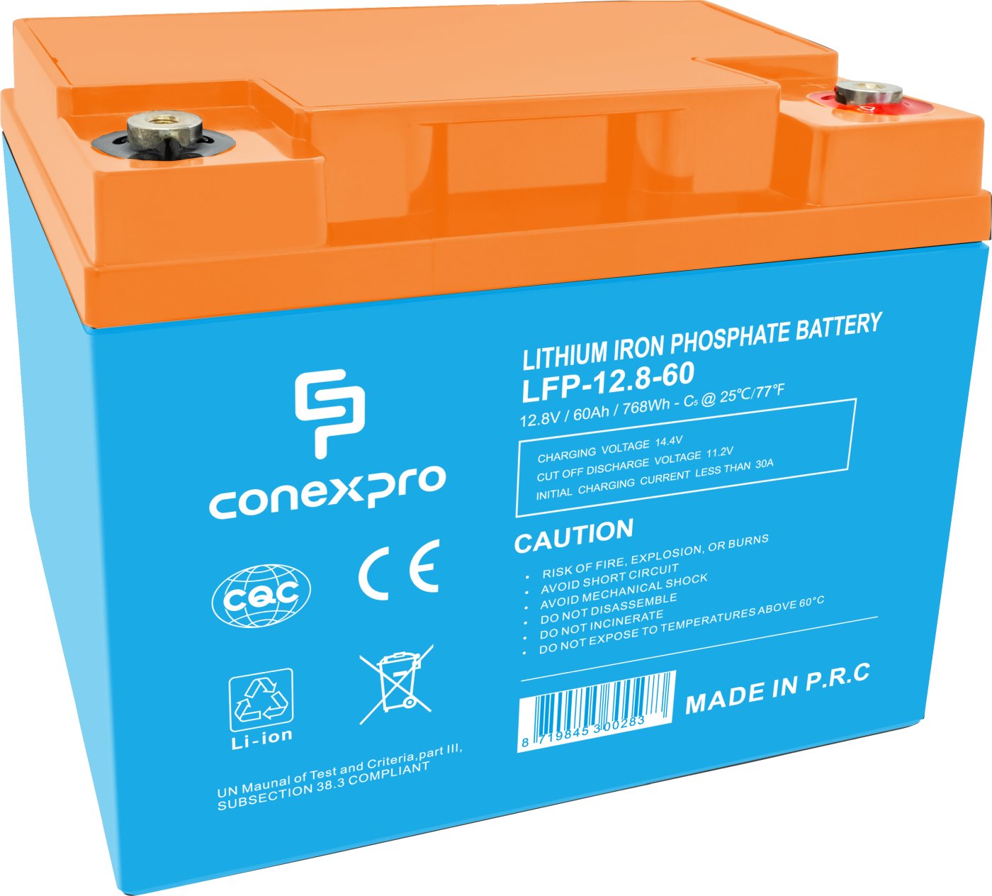 Conexpro battery LiFePO4, 12.8V, 60Ah, Smart BMS, Bluetooth