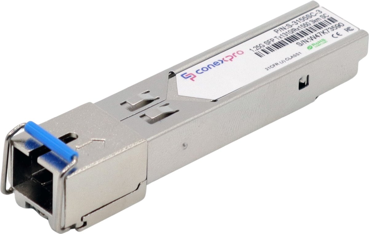 Conexpro 1.25G SFP optical module, WDM/BiDi, SM, Tx1310/Rx1550nm, 3km, 1x SC, DDM