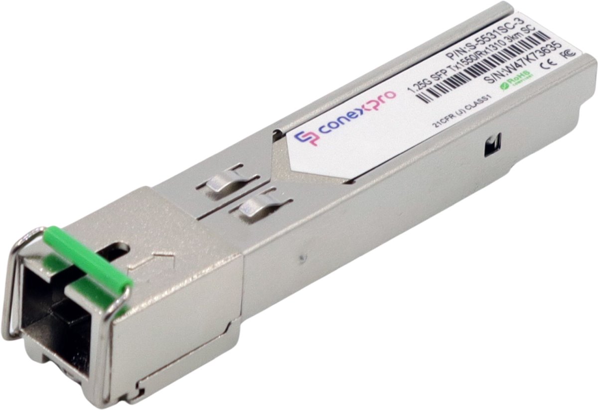 Conexpro 1.25G SFP optical module, WDM/BiDi, SM, Tx1550/Rx1310nm, 3km, 1x SC, DDM