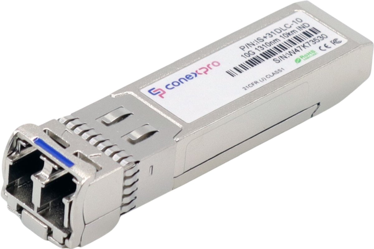 Conexpro 10G SFP+ industrial optical module, SM, 1310nm, 10km, 2x LC, DDM
