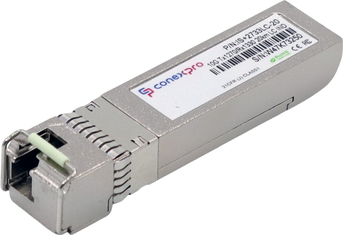 Conexpro 10G SFP+ industrial optical module, WDM/BiDi, SM, Tx1270/Rx1330nm, 20km, 1x LC, DDM