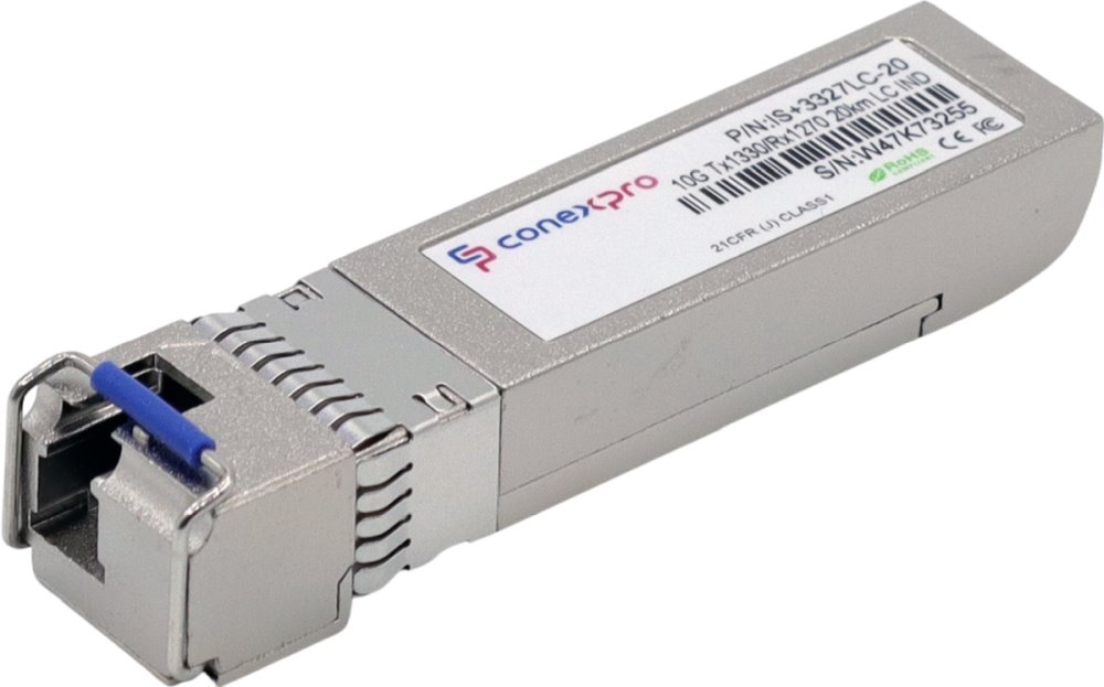 Conexpro 10G SFP+ industrial optical module, WDM/BiDi, SM, Tx1330/Rx1270nm, 20km, 1x LC, DDM
