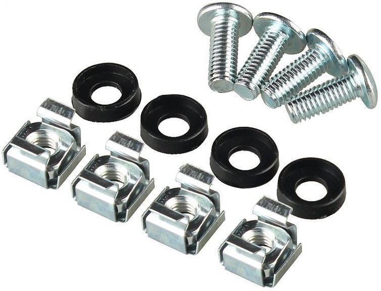 Conexpro rackmount screws and cage nuts, 4 pcs