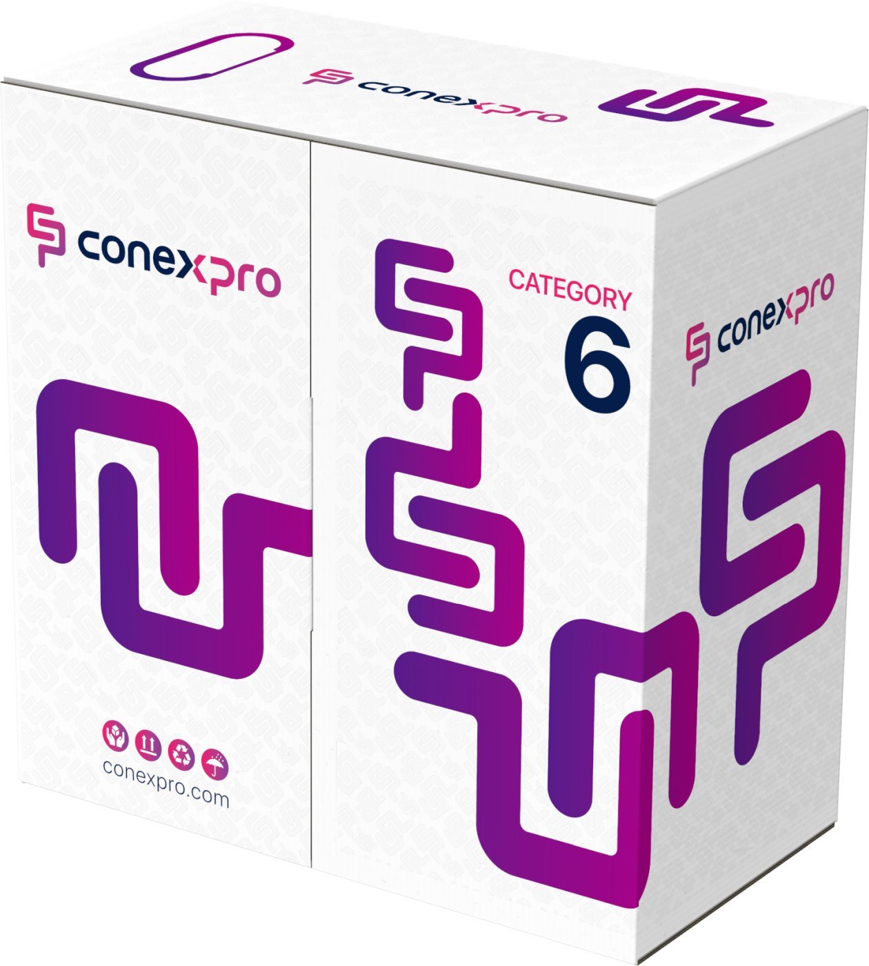 Conexpro UTP cable, CAT6, LSZH, 24 AWG, 305m, white